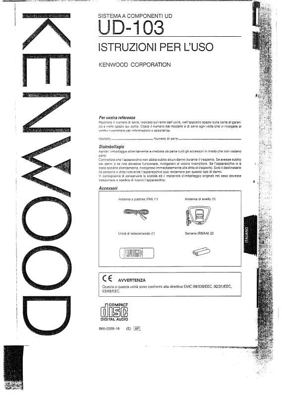 Mode d'emploi KENWOOD UD-103