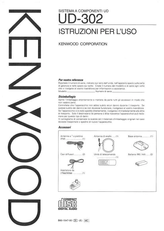 Mode d'emploi KENWOOD UD-302
