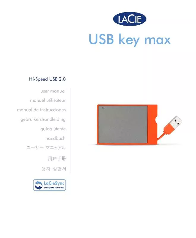 Mode d'emploi LACIE USB KEY MAX ARANCIONE