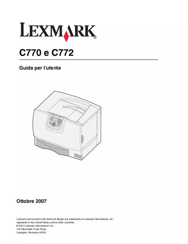 Mode d'emploi LEXMARK C772