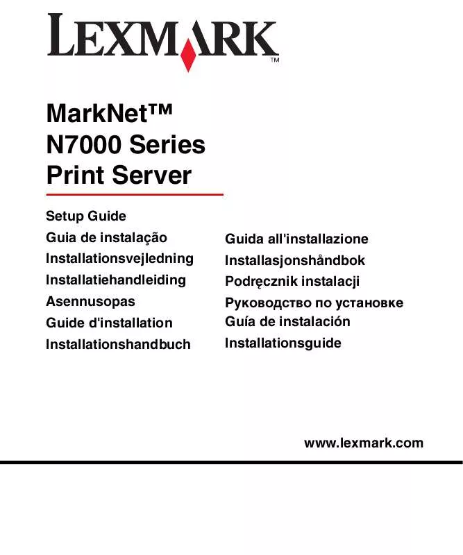 Mode d'emploi LEXMARK MARKNET N7000 PRINT SERVER