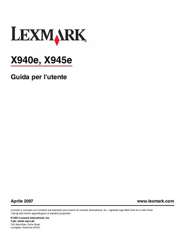 Mode d'emploi LEXMARK X940E