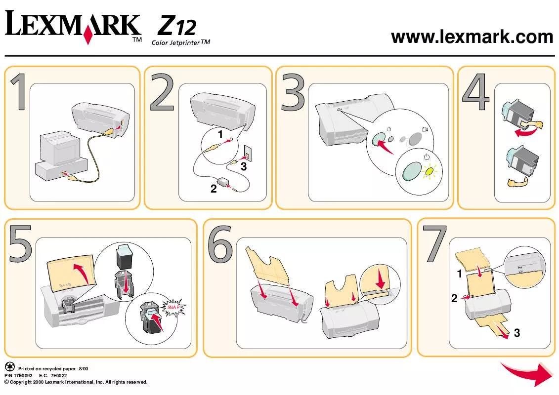 Mode d'emploi LEXMARK Z12
