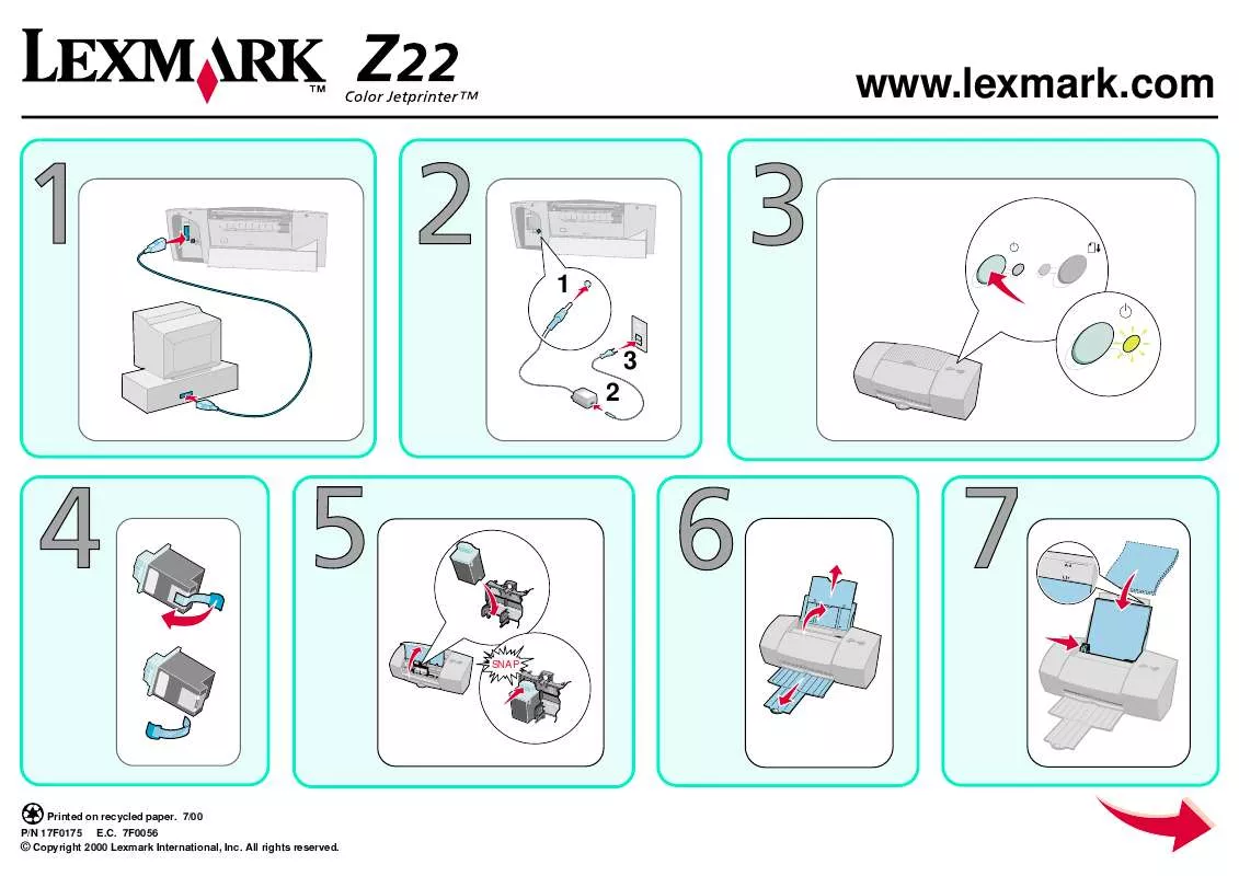 Mode d'emploi LEXMARK Z22