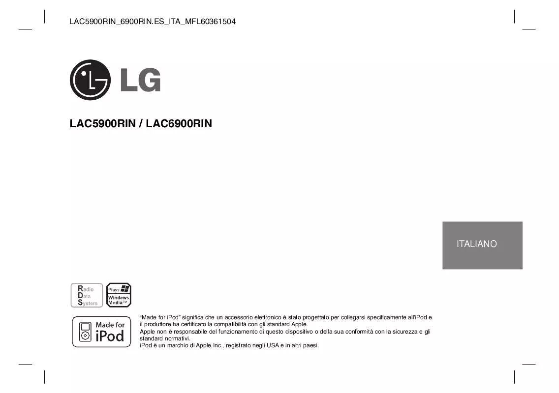 Mode d'emploi LG LAC6900RIN
