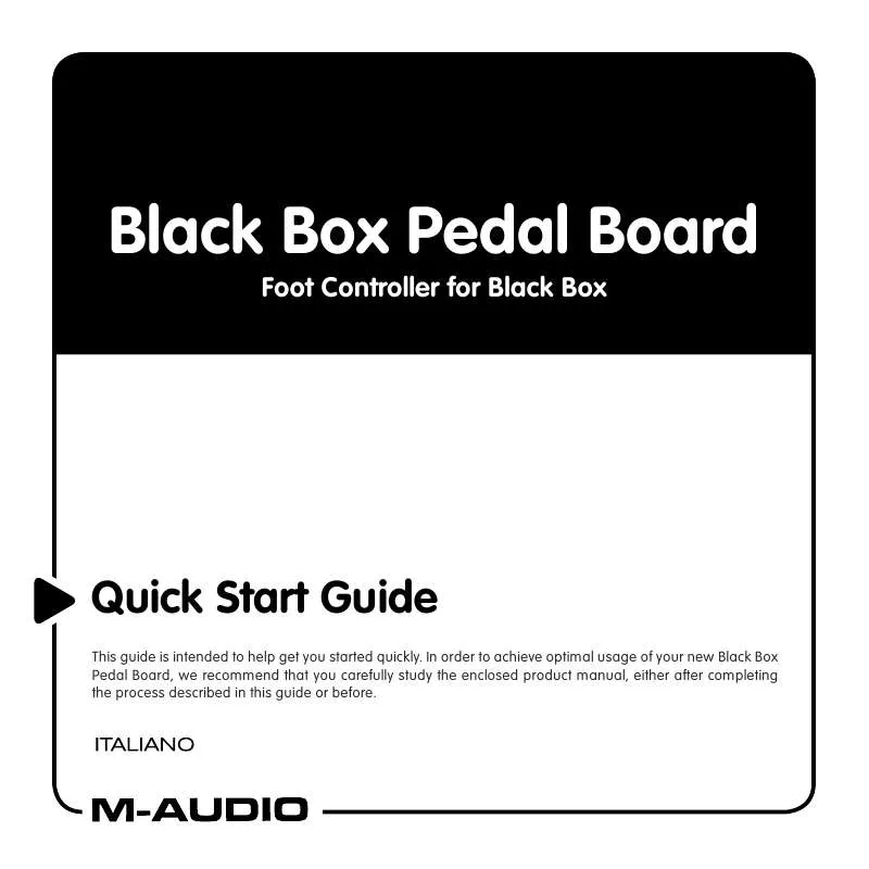 Mode d'emploi M-AUDIO BLACK BOX PEDAL BOARD