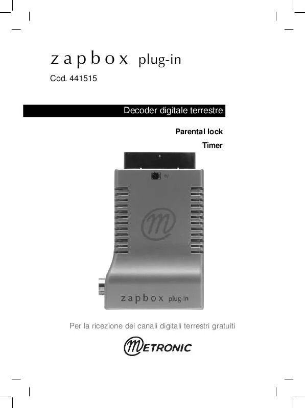 Mode d'emploi METRONIC ZAPBOX PLUG-IN