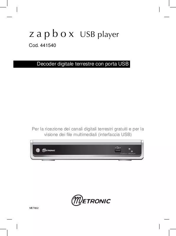 Mode d'emploi METRONIC ZAPBOX USB PLAYER