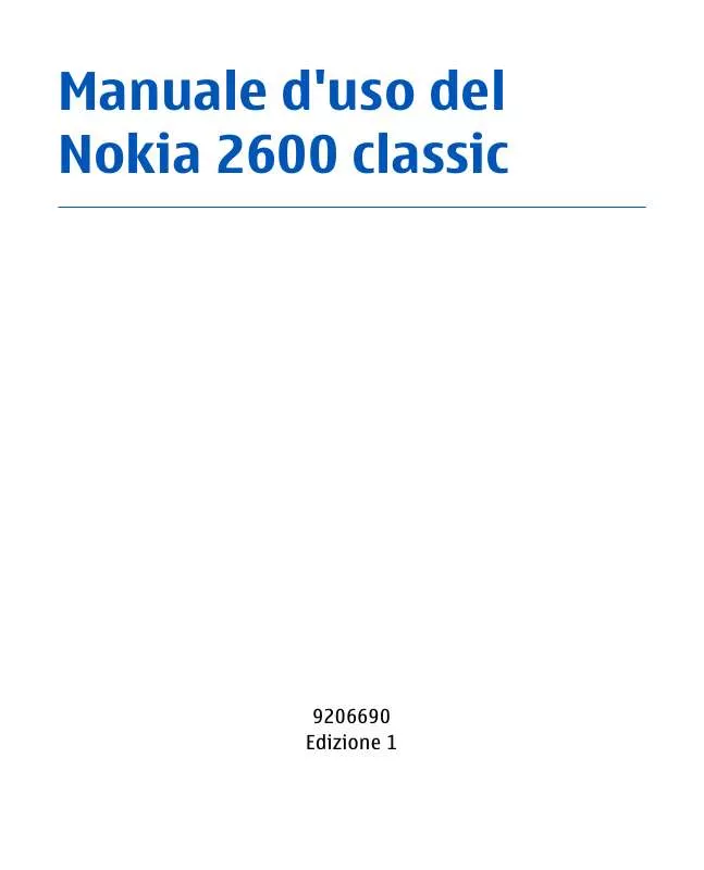 Mode d'emploi NOKIA 2600 CLASSIC