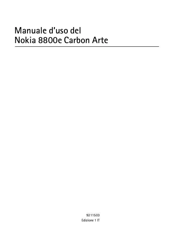 Mode d'emploi NOKIA 8800E CARBON ARTE