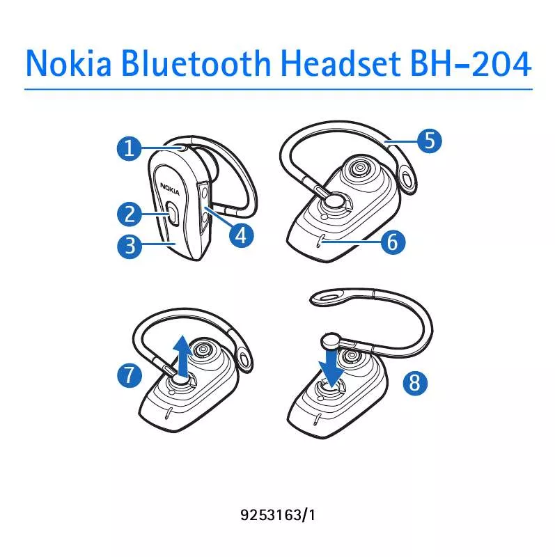Mode d'emploi NOKIA BLUETOOTH HEADSET BH-204