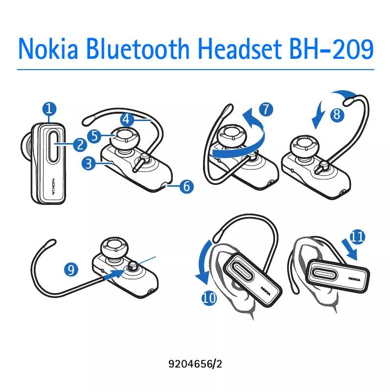 Mode d'emploi NOKIA BLUETOOTH HEADSET BH-209