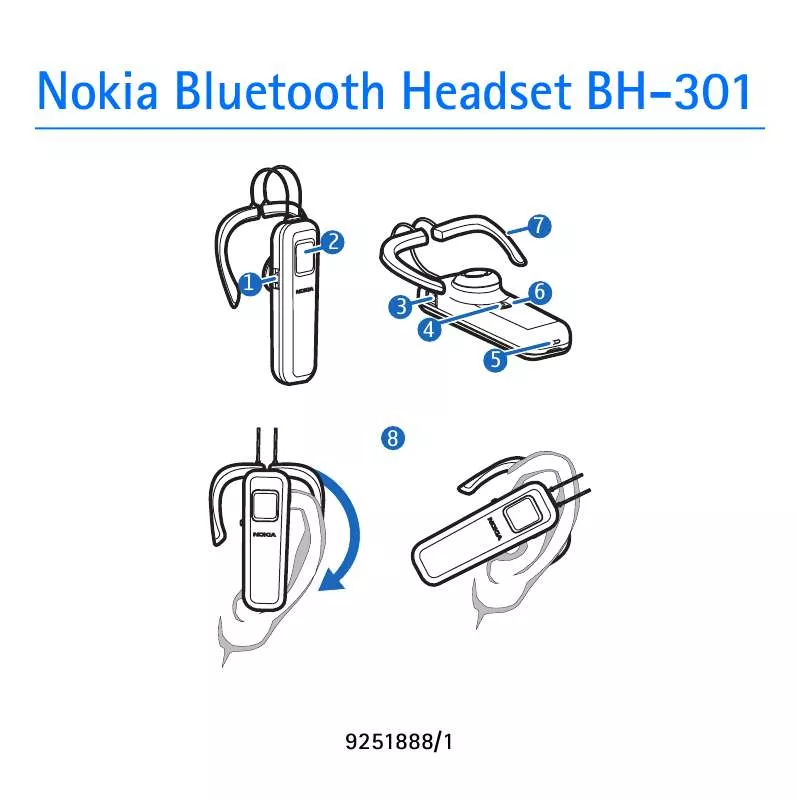 Mode d'emploi NOKIA BLUETOOTH HEADSET BH-301