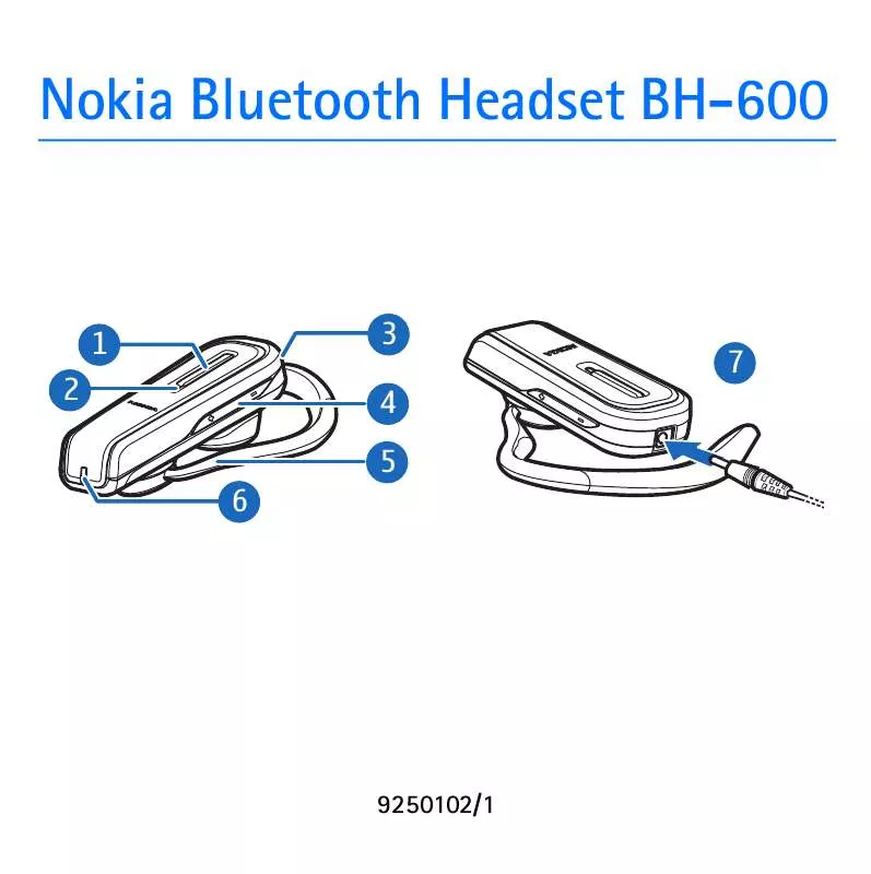 Mode d'emploi NOKIA BLUETOOTH HEADSET BH-600