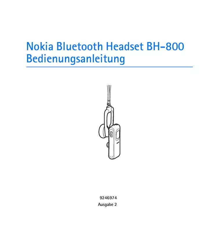 Mode d'emploi NOKIA BLUETOOTH HEADSET BH-801