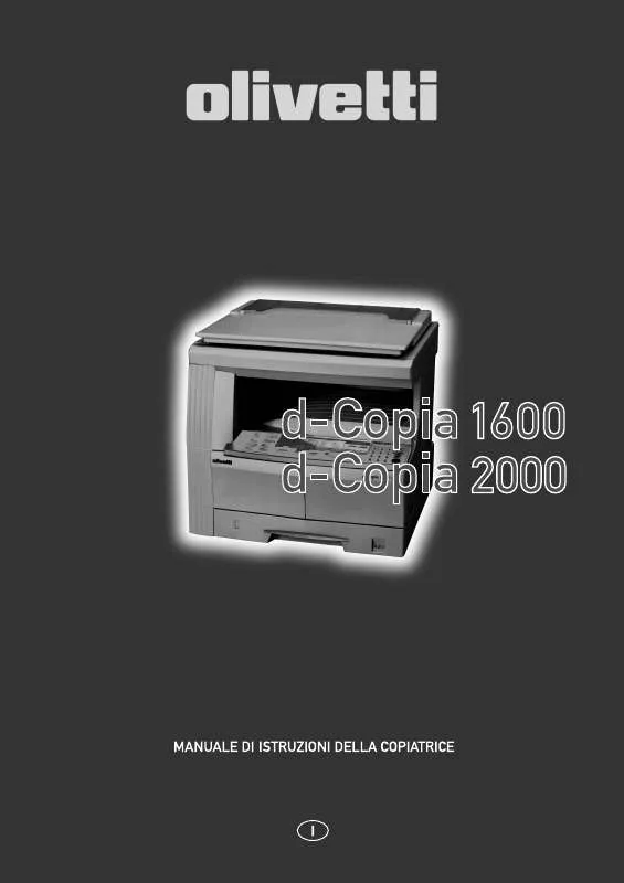 Mode d'emploi OLIVETTI D-COPIA 1600 E D-COPIA 2000