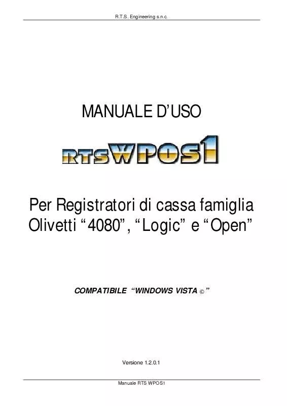 Mode d'emploi OLIVETTI REGISTRATORE DI CASSA 4080