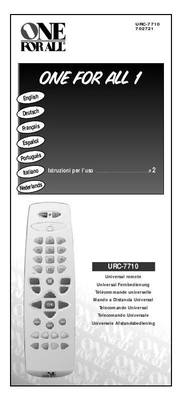 Mode d'emploi ONE FOR ALL URC-7710