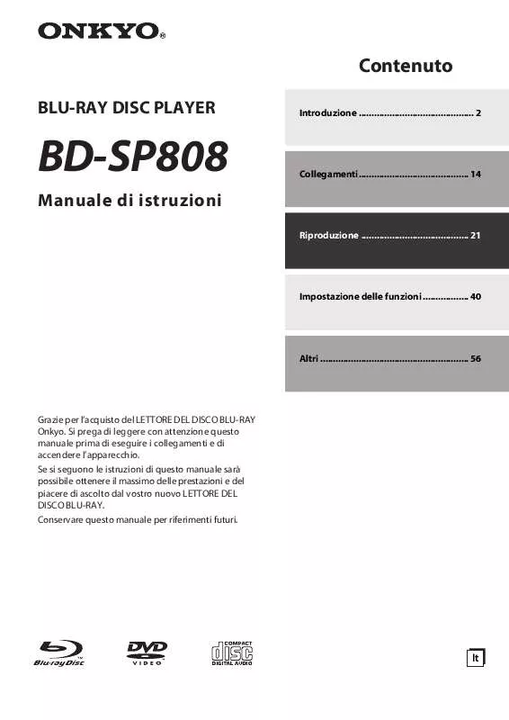 Mode d'emploi ONKYO BD-SP808