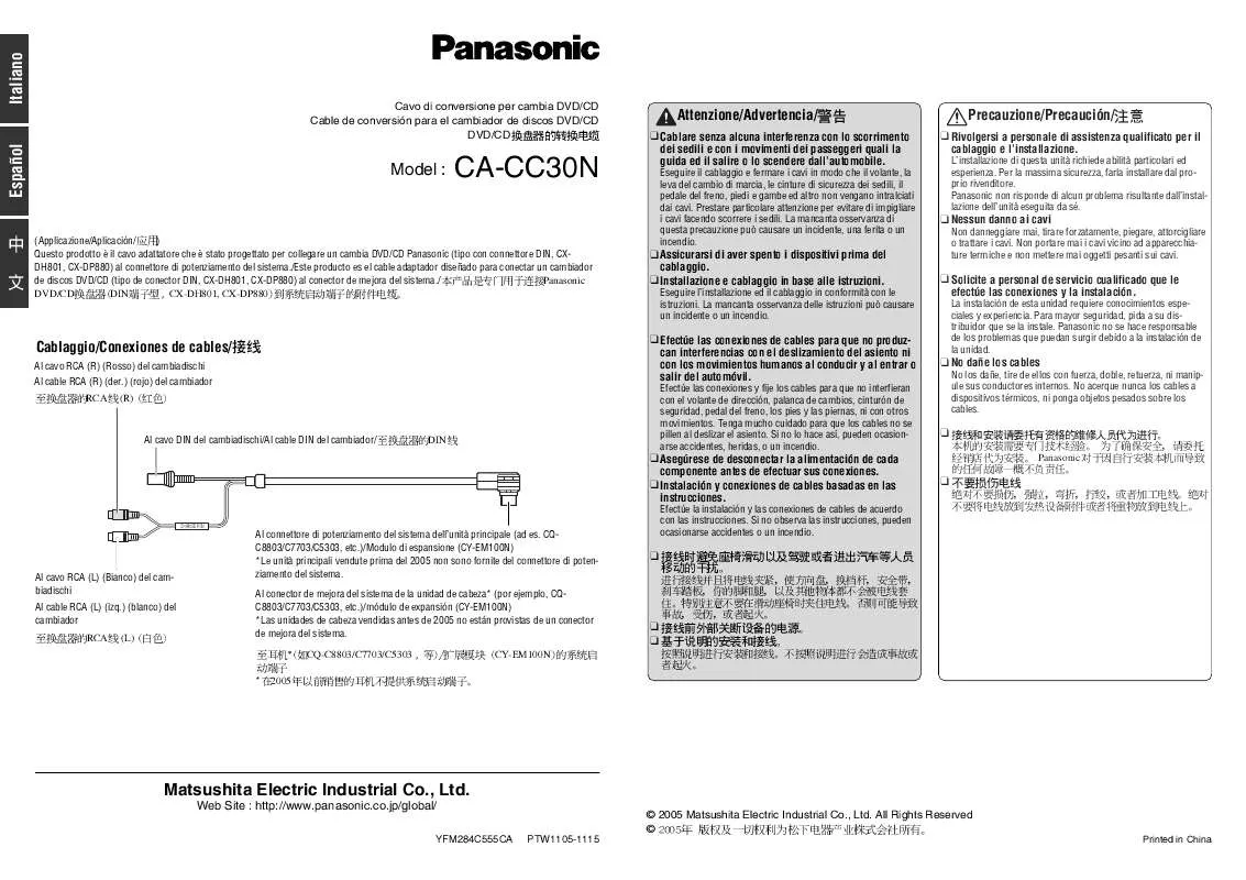 Mode d'emploi PANASONIC CA-CC30N