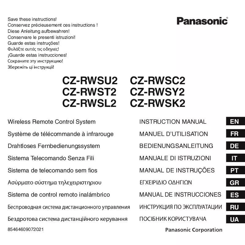 Mode d'emploi PANASONIC CZ-RWST2