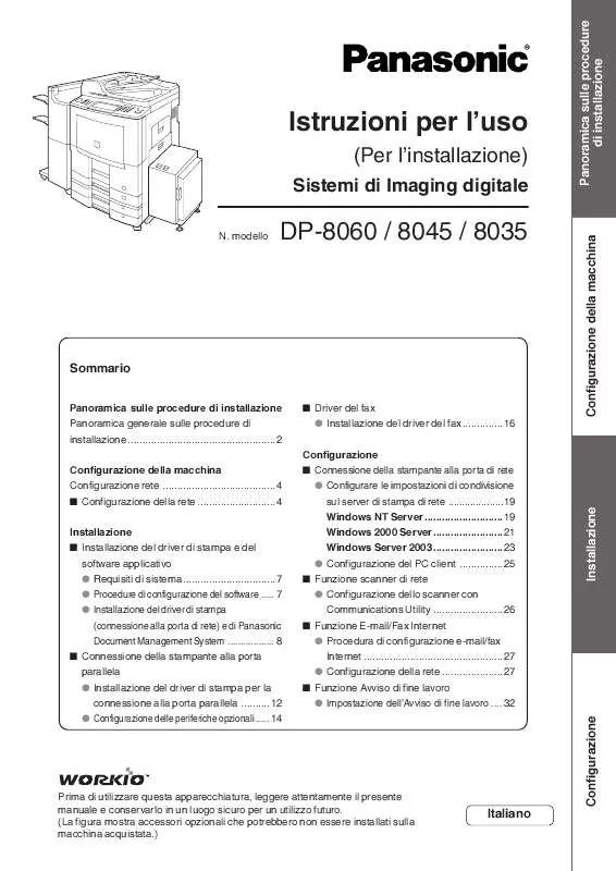 Mode d'emploi PANASONIC DP-8060