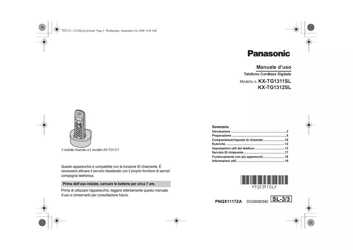 Mode d'emploi PANASONIC KX-TG1311SL
