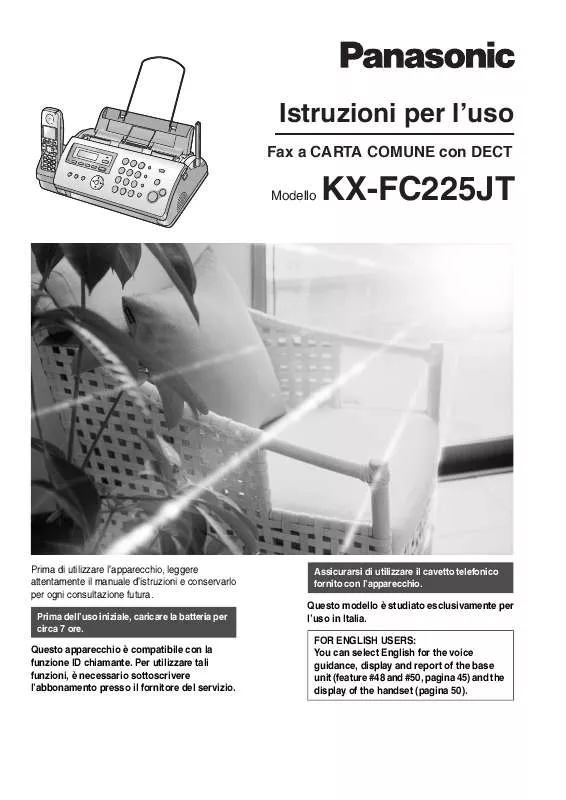 Mode d'emploi PANASONIC KX-FC225JT
