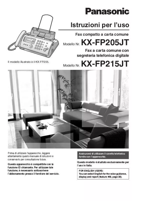 Mode d'emploi PANASONIC KX-FP205JT