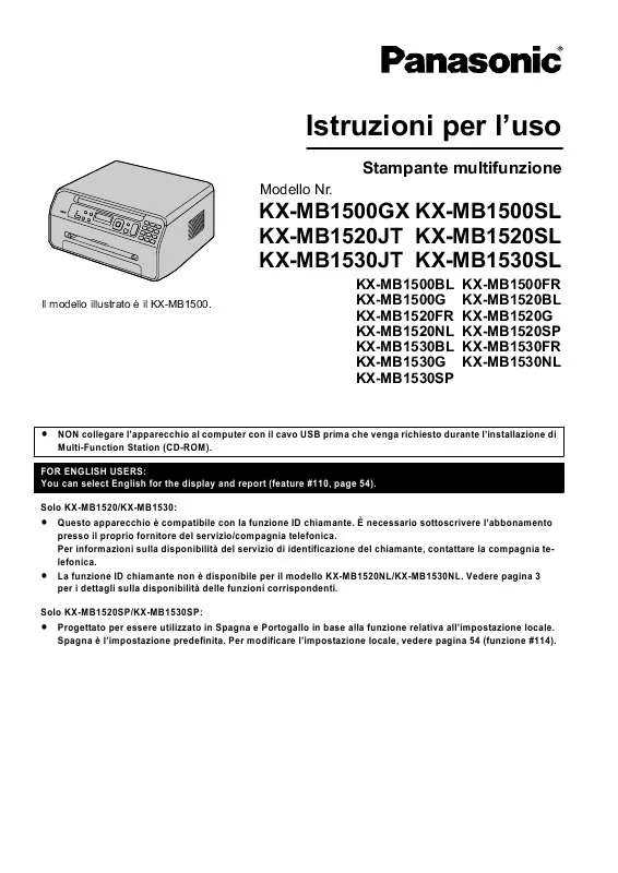 Mode d'emploi PANASONIC KX-MB1520G