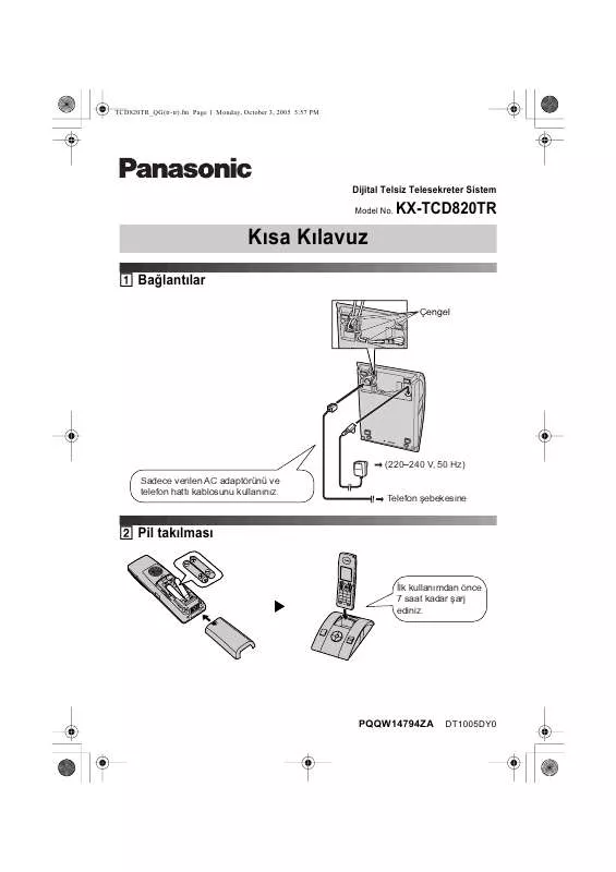 Mode d'emploi PANASONIC KXTCD820TR