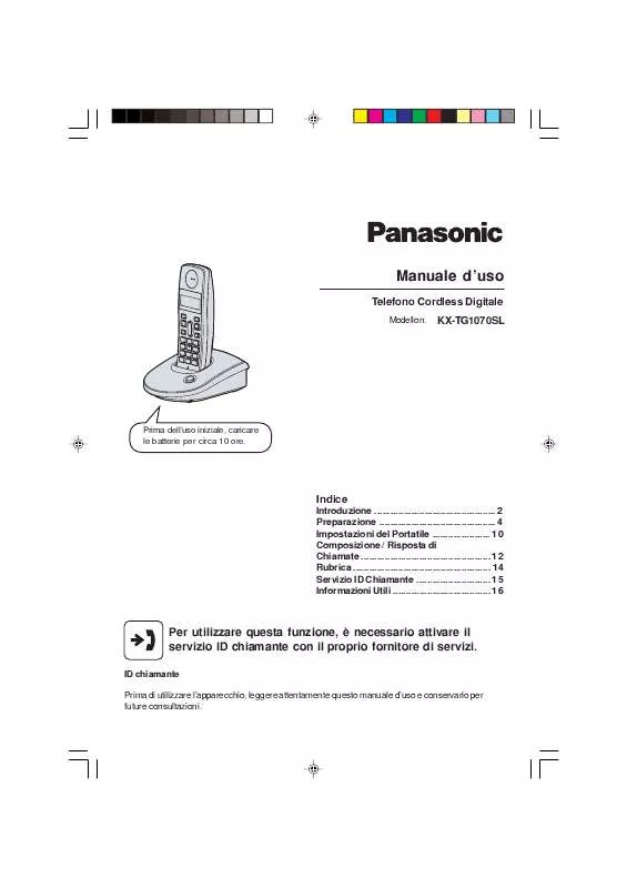 Mode d'emploi PANASONIC KX-TG1070SL
