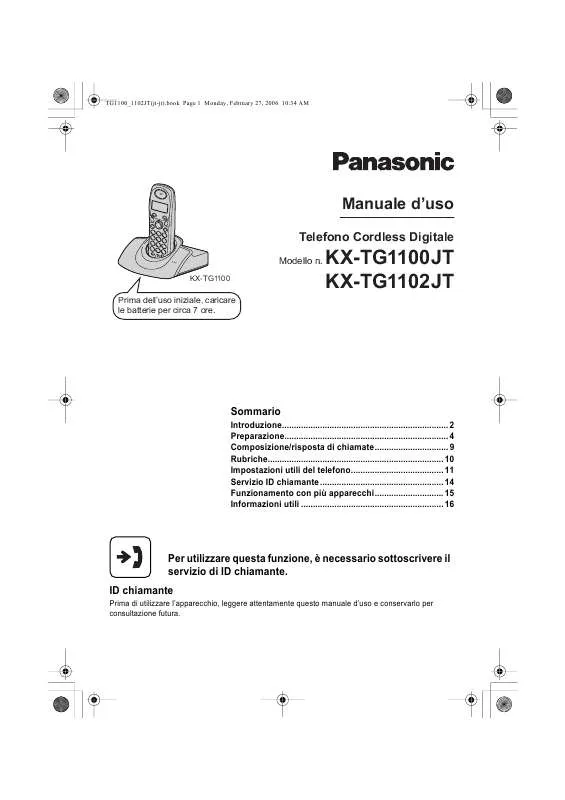 Mode d'emploi PANASONIC KX-TG1100JT