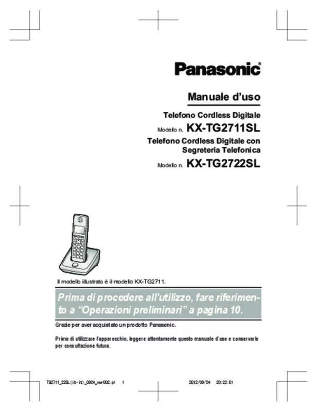 Mode d'emploi PANASONIC KX-TG2722SL