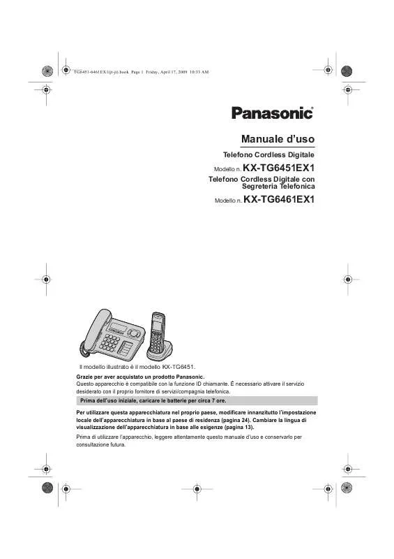 Mode d'emploi PANASONIC KX-TG6461EX1