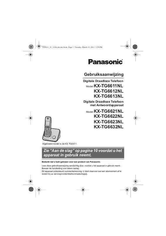 Mode d'emploi PANASONIC KXTG6621NL