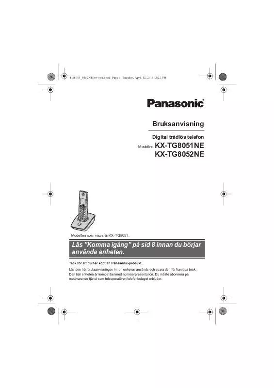 Mode d'emploi PANASONIC KXTG8051NE