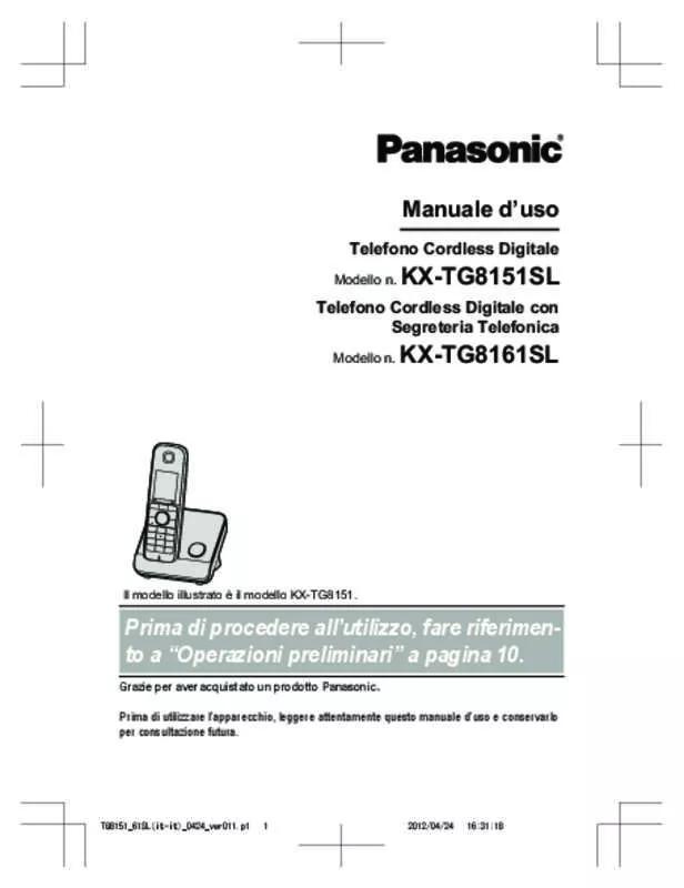 Mode d'emploi PANASONIC KX-TG8161SL