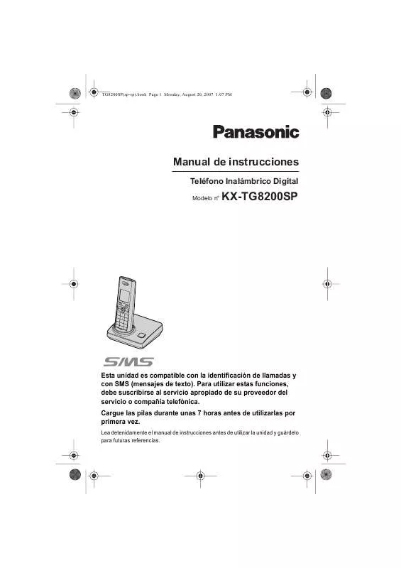 Mode d'emploi PANASONIC KXTG8200SP