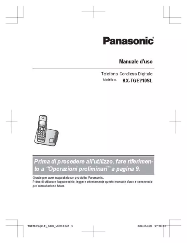 Mode d'emploi PANASONIC KX-TGE210SL