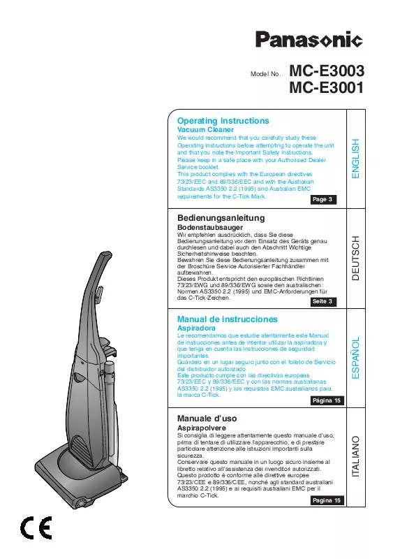 Mode d'emploi PANASONIC MC-E3003