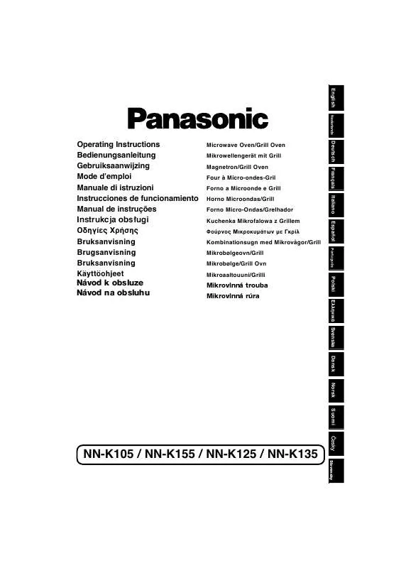 Mode d'emploi PANASONIC NN-K105WBEPG