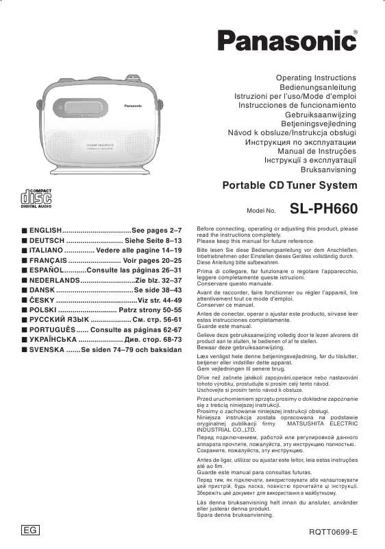 Mode d'emploi PANASONIC SL-PH660