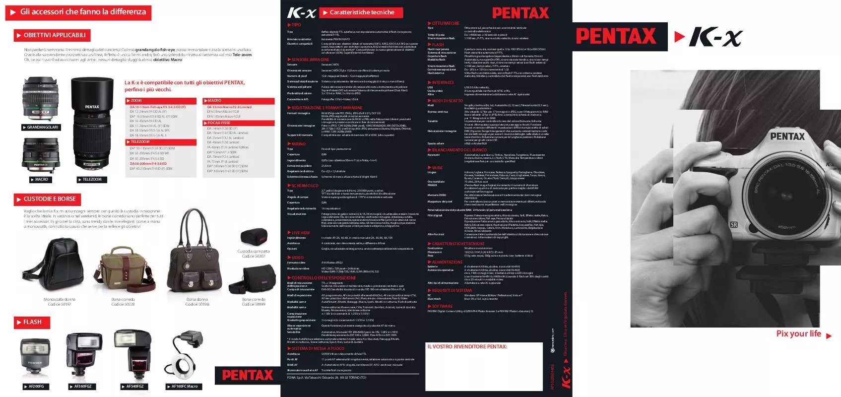 Mode d'emploi PENTAX K-X