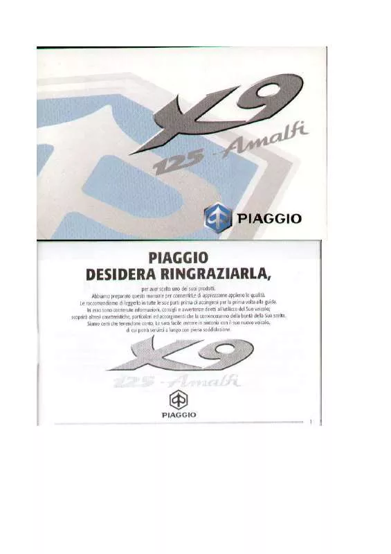 Mode d'emploi PIAGGIO X9 125 AMALFI