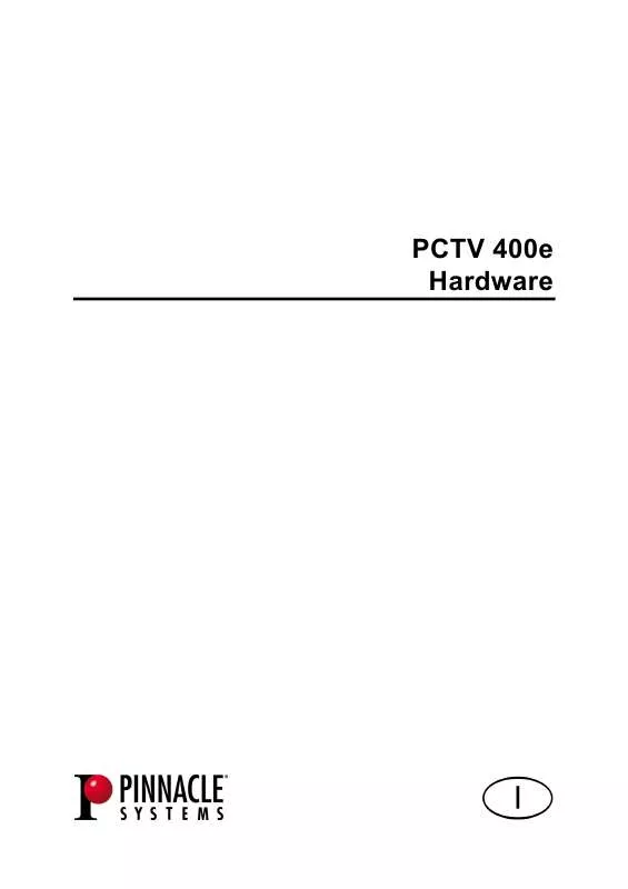 Mode d'emploi PINNACLE PCTV 400E