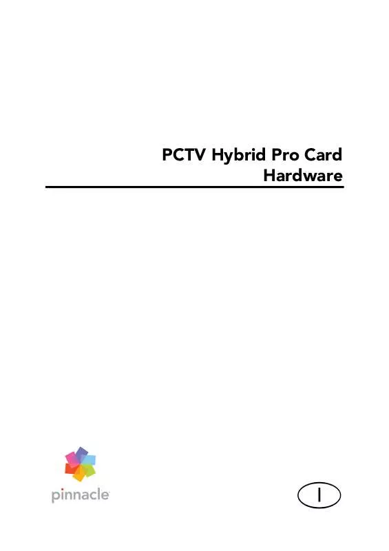 Mode d'emploi PINNACLE PCTV HYBRID PRO STICK 310C