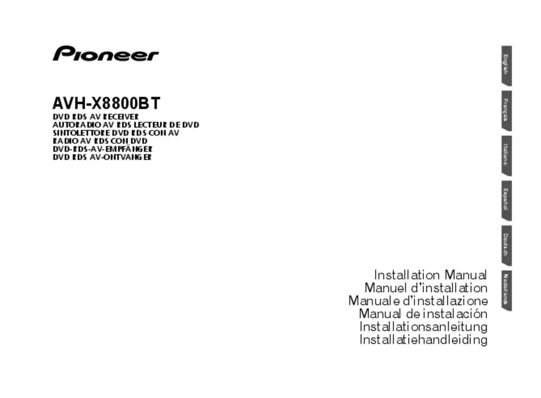 Mode d'emploi PIONEER AVH-X8800BT