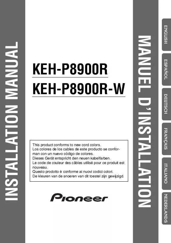 Mode d'emploi PIONEER KEH-P8900R(-W)