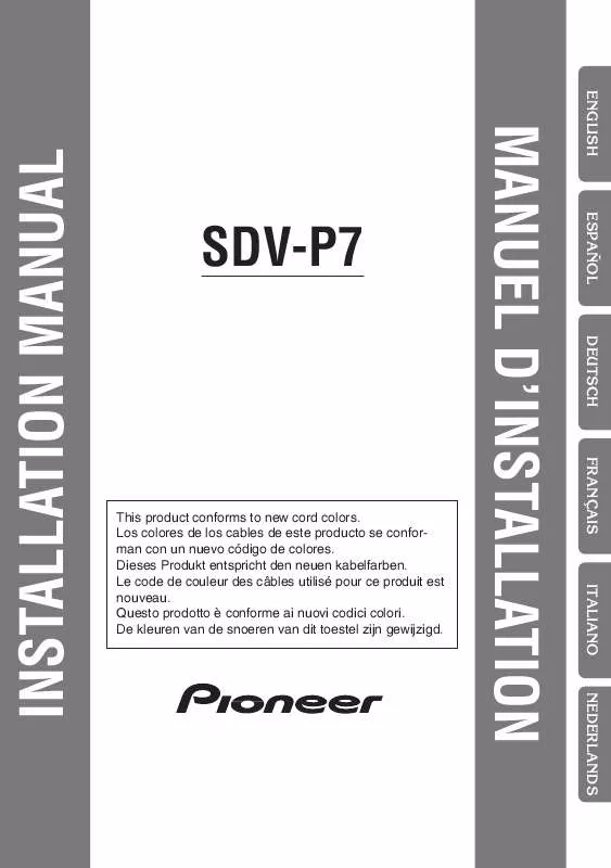 Mode d'emploi PIONEER SDV-P7